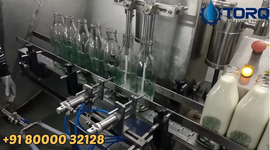 Two-head milk filling machine, view 2