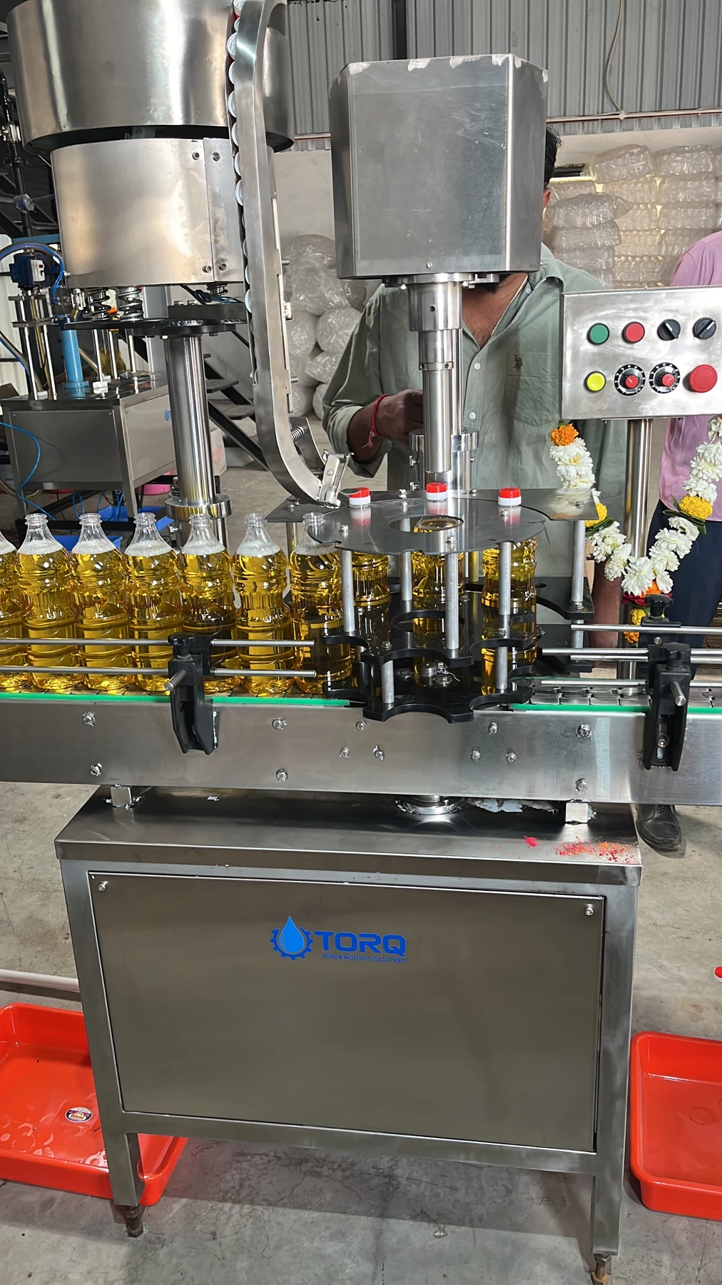 Bottle filling station with control panel, view 2