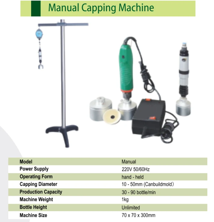 Handheld cap tightening machine