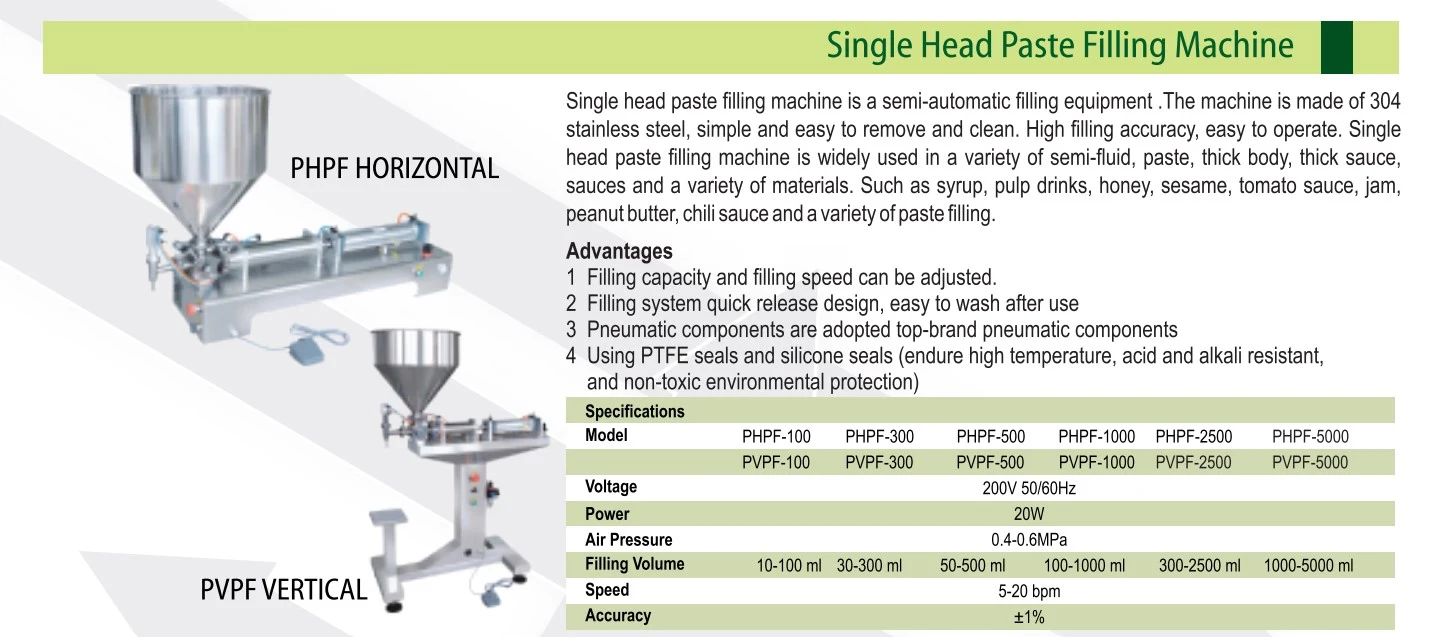 Single-head paste filling machine