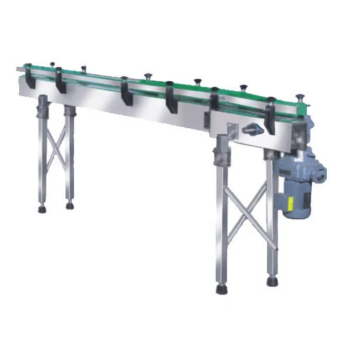 Stainless-steel slat conveyor, view 2